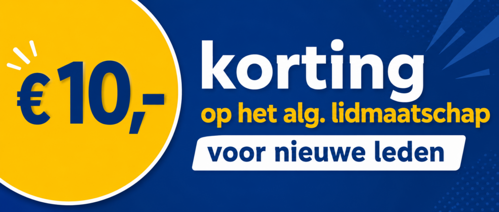 10 euro korting op alg. lidmaatschap